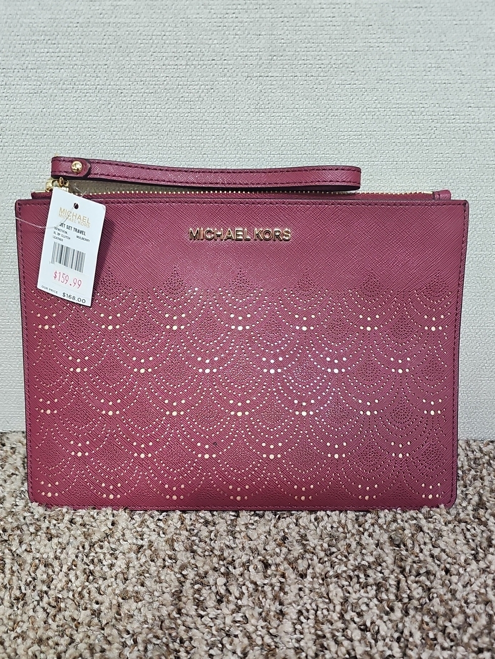 MICHAEL KORS JET SET XL ZIP CLUTCH WRISTLET BFPM-10-013